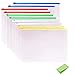 10 Pack Clear Plastic Poly Envelope Folder with Note Pads, Letter Size, 5 Color Zippers by V-story