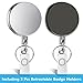 Anezus 2 Pack Retractable Badge Holder Retractable Keychain Heavy Duty ID Card Badge Holder Retractable Reel Clip with Key Ring Belt Clip for Name Card Keycard