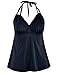 Firpearl Women's Swimsuit Halter Lace V Plunge Bathing Suit Tankini Top