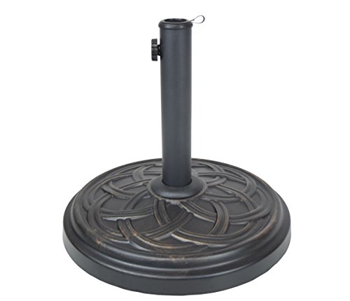 Oakland Living Cast Iron and Concrete Umbrella Stand, Antique Black, 33 lb.