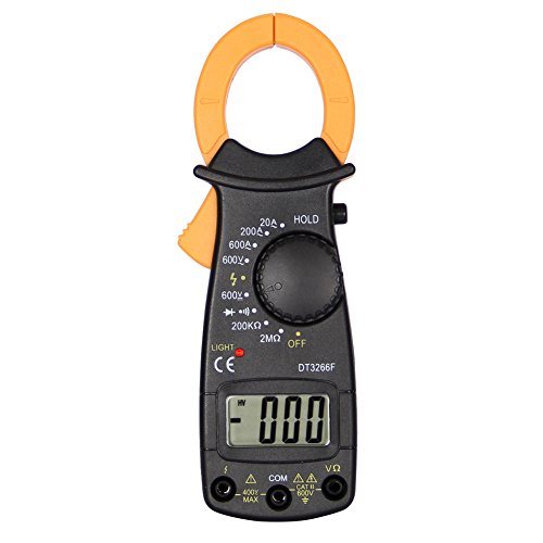 CactusAngui Portable Tester Mini Clamp Multimeter Fire Wire Identification Digital Ammeter Black