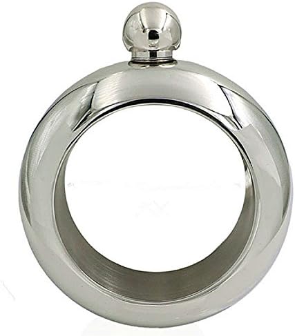InnoWis Stainless Steel Bracelet Bangle Flask Alcohol Flagon Pocket Wine Pot Whiskey Liquid Hip Flask 3.5 oz (Silver)