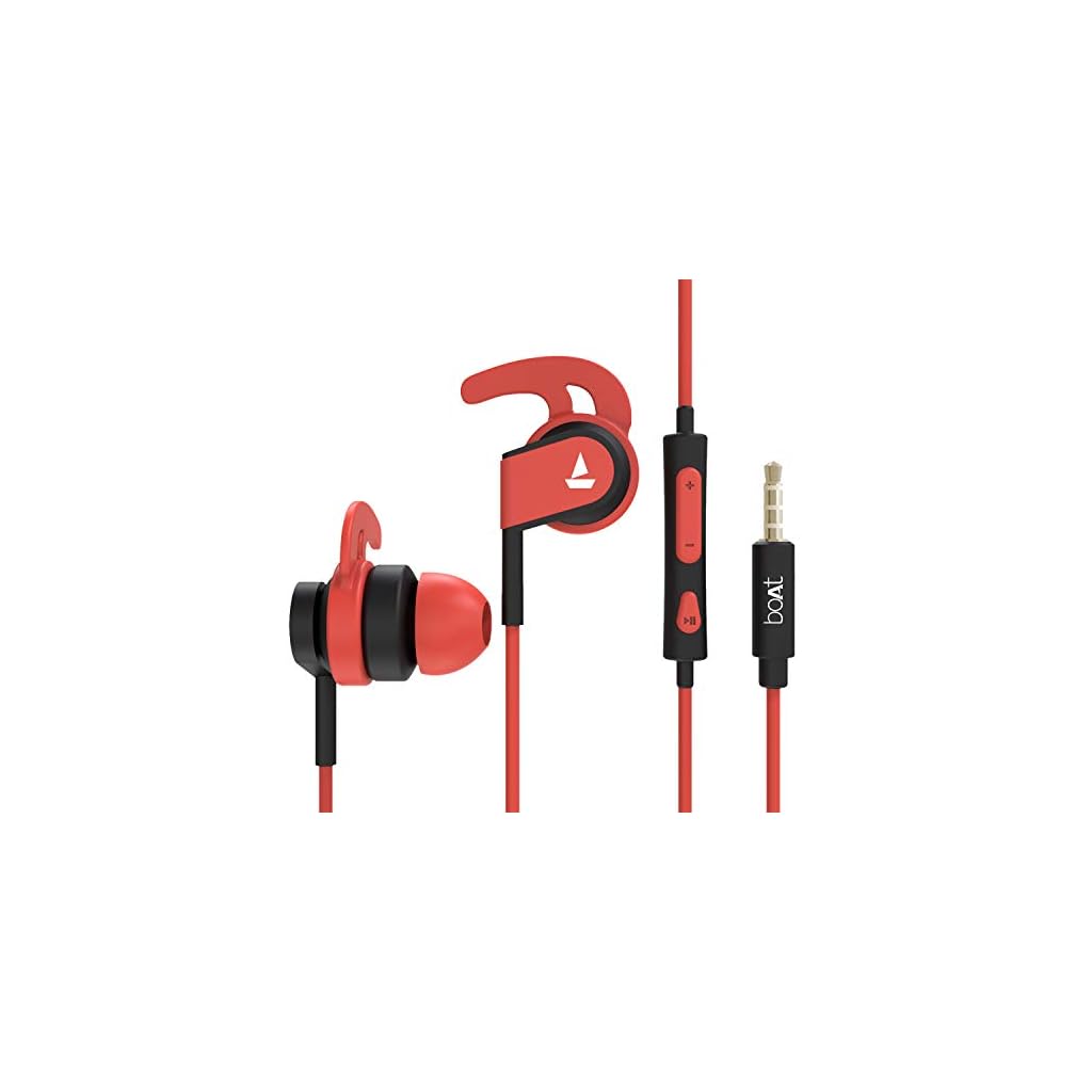 boAt Bassheads 242 in Ear Wired Earphones with Mic(Red) My Gadget Bay