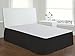 Luxury Hotel Tailored Bed Skirt, Box Pleats, 14 Inch Drop, King, Black