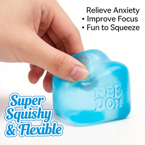 Glow in The Dark Sensory Cube Fidget Toy, Soft TPR Luminous Squeeze Block, Portable Stress Relief Hand Toy, Compact Decompression Cube, Safe Cute Desktop Play Toys for Kids and Adults