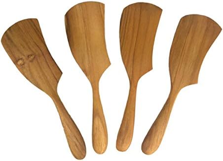 Teak Wood Jam Butter Cheese Spreader Knife Utensil Set of 4, Handmade Kitchenware