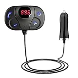 Bluetooth FM Transmitter for Car, Fast Car Charger, HiFi Wireless Radio Adapter, Microphone Hands-Free Calling, Support TF Card