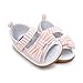 Kuner Baby Girls Cotton Bowknot Rubber Sole Non-Slip Outdoor Toddler Summer Sandals First Walkers (13cm(12-18months), Pink Lattice)