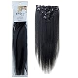 Emosa Luxury Remy Clip in Human Hair Extensions #1 Jet Black