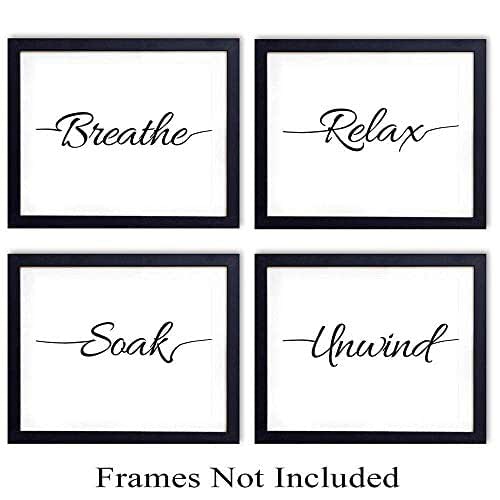 Zen Bathroom Wall Decor Art Print Typography Set 8x10