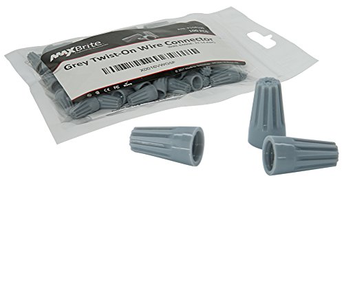 100 PCS Grey Wire Connector, P1 Type Easy Twist-On Ribbed Cap - UL and CSA Listed