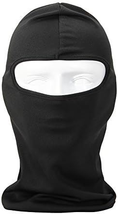 Candy Color Ultra Thin Ski Face Mask Under A Bike / Football Helmet Tactical Balaclava Hood for Motorcycle Snowboard Cycling Outdoors in Winter Neck Warmer or Lightweight Windproof Hat (Black)
