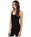 Moxeay Womens Extra Long Stretch Cotton Tank Top (Large, Black)