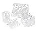 EasyPAG Desk Organizer Set - Pencil Holder Letter Sorter File Holder Business Card Holder and Sticky Note Holder, White