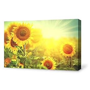 Canvas Wall Art for Living Room,Bedroom Home Artwork Paintings Sunflower Ready to Hang - 12x18 inches