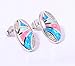 CiNily White Gold Plated Round Opal Zircon Stud Earrings Women Jewelry Gift Gemstone Stud Earrings 16mm