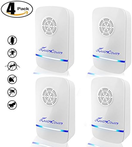 Pest Repeller Plug In, Pest Reject, MANDYCOWRY Home Pest Control Repellent Plug In Electronic Nontoxic Insects &amp; Rodeents Reject for Mosquito, Mouse, Cockroaches ,Rats,Bug, Spider, Ant, Flies (4 Pack)