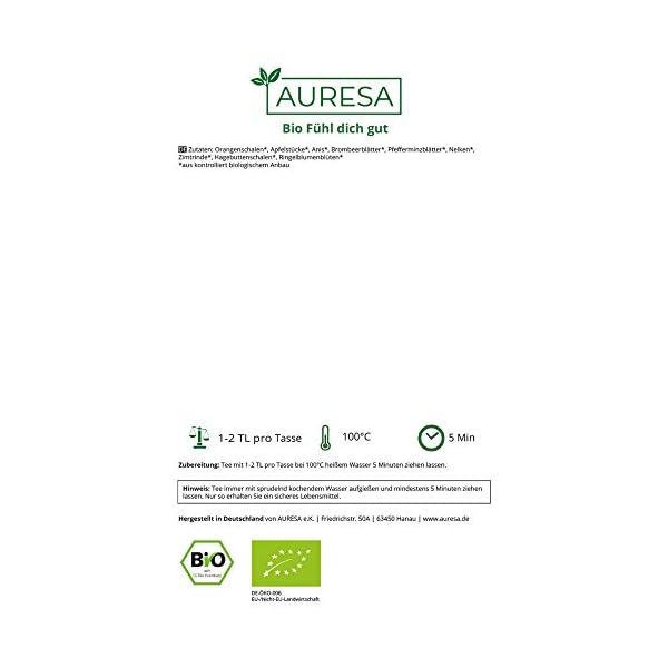 AURESA Ayurveda Tee Bio Fühl dich gut | Gute Laune Kräutertee mit fruchtigen, würzigen und wärmenden Aromen | Tri-Dosha – Bild 5