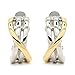 Clip on Earrings Gold Plated Two Tone Criss Cross Crossover Women Fashion
