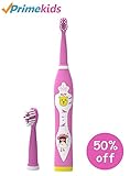 OJV Professional Kids Electric Sonic Rechargeable Toothbrush with 2 Dental Care Modes 4 Songs and 2 Replaceable Brush Heads (Pink-Sonic Toothbrush)