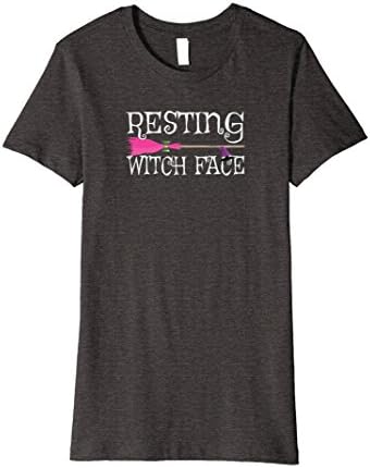 Womens Resting Witch Face Halloween Tshirt Funny Edgy Cute Small Dark Heather