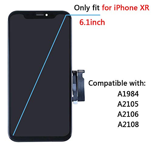 for iPhone XR Digitizer Screen Replacement - Ayake 6.1" LCD Display Touch Screen Assembly with All Repair Tool Kits Compatible Models A1984, A2105, A2106, A2108