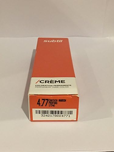 Subtil Creme - Hair Coloring Creme Enhanced with Epaline for Gentleness, Protection, and Brilliance - Size: 2.0 Fl. Oz. Tube - Shade Selection: 4.77 Chatain marron profond