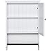 Best Choice Products 19x18in Wooden Wall Mounted Storage Cabinet w/Open Shelf, Versatile Door, White