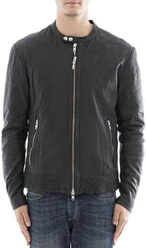 Sword Men's 5001Pyramidblack Black Leather Outerwear Jacket