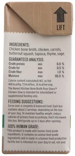 THE HONEST KITCHEN, BONE BROTH POUR OVERS CHICKEN STEW DOG FOOD TOPPER, 5.5 OUNCE