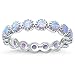 Oxford Diamond Co Sterling Silver Round Lab Created White Opal Eternity Ring Sizes 4-11