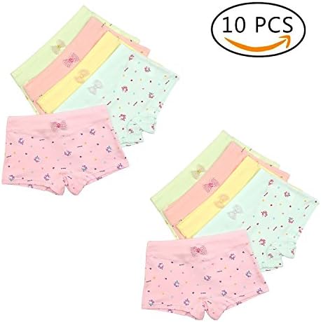 WonderfulSky 10-Pack Girls Underwear, Cotton Toddler Underwear,Flower Print Cotton Girls Briefs