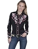 Scully Western Dragon Flower Blouse - Charcoal