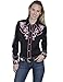 Scully Western Dragon Flower Blouse - Charcoal