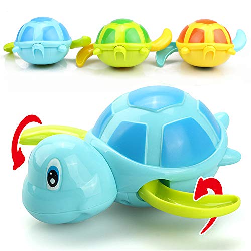 VCOSTORE 3 Pcs Bath Swimming Wind Up Toys for Baby Toddlers, Cute Turtle Baby Bathtub Floating Water Bathing Pool Fun Toys for Boys Girls - Thumbnail 3