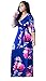 Aecibzo Women's Long Sleeve V-Neck Vintage Floral Print Maxi Long Dress