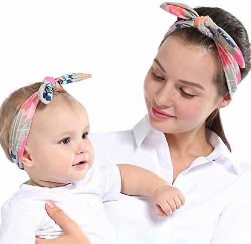 Sandin 2 Pcs Bebe Filles Bandeau Cheveux Elastique Florale Lapin Oreille Bapteme Fete Photo Bonnets Casquettes Et Bobs