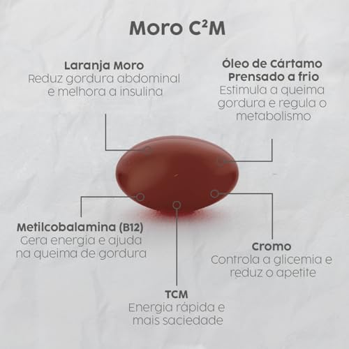 120 cápsulas Moro C2M (Laranja Moro + Óleo de Cártamo + Metilcobalamina + Picolinato de Cromo + TCM)