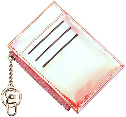 Insour Credit Card Holders, Holographic Slim Card Holders with 8 Card Slots and 1 Zipper Coin Pocket for Women Girls - 3 Colours