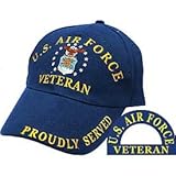United States Air Force Veteran Proudly Served Blue Hat Cap USAF
