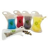 Reusable Food & Drink Pouch Container - Sealable, Eco-friendly, Heavy-Duty Smoothie Bags for On-The-Go Consumption | Stores Juices, Purees, Snacks, Cocktails & More | 10-10oz Plastic Squeeze Pouches