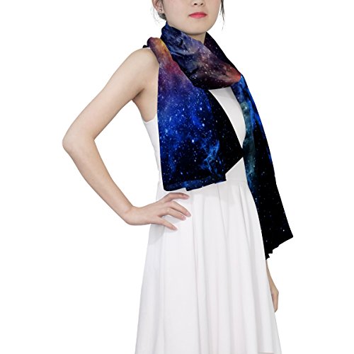 MRMIAN Nebula Starry Universe Galaxy Space Long Polyester Scarf Wrap Stole