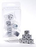 Solid Metal Chrome Silver 6d6 Polyhedral Dice Set by Hedral - D&D RPG D6 Gaming Dice
