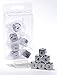 Solid Metal Chrome Silver 6d6 Polyhedral Dice Set by Hedral - D&D RPG D6 Gaming Dice