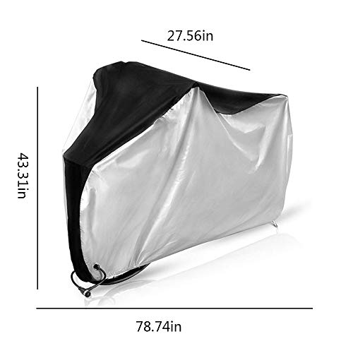 image for Wowkiki Bike Cover Waterproof Outdoor Bicycle Cover with Lock Hole and