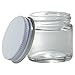 JUVITUS 1 oz / 30 ml Clear Thick Glass Straight Sided Jar with White Metal Airtight Lid (12 Pack)
