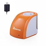 Reliatronic Electric Pencil Sharpener with 2 Holes, Especially Suitable for Colored Pencils, Both AC Powered and Battery Operated, Orange