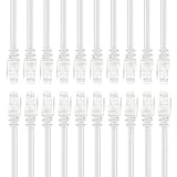 GearIt 20-Pack, Cat5e Ethernet Patch Cable 1 Foot - Snagless RJ45 Computer LAN Network Cord, White [Lifetime Warranty]