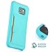 ZVE Shock-Absorption Ultra Slim Protective Leather Wallet Cover with Credit Card ID Holders for Samsung Galaxy S6 (Mint Green)