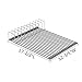 SANNO Over The Sink Multipurpose Roll-Up Dish Drying Rack,Dishes Drying Holder Stainless Steel Sink Drainer, Heat Resistant Mat with Lid Organizer,Black Utensil Silverware Storager